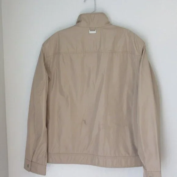 Michael Kors Tan Removable Vest Mock Neck Pockets Zip Long Sleeve Large Jacket - Picture 7 of 10
